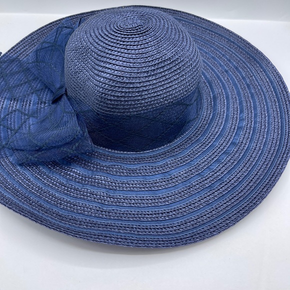 Josette Womens Blue Hat With Bow One Size - Picture 3 of 8